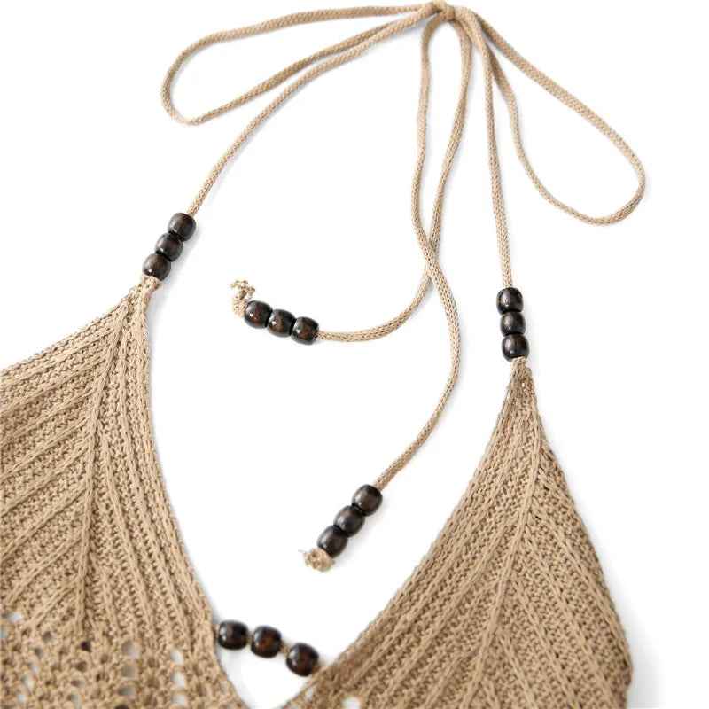 Crochet Dress with Bead Details