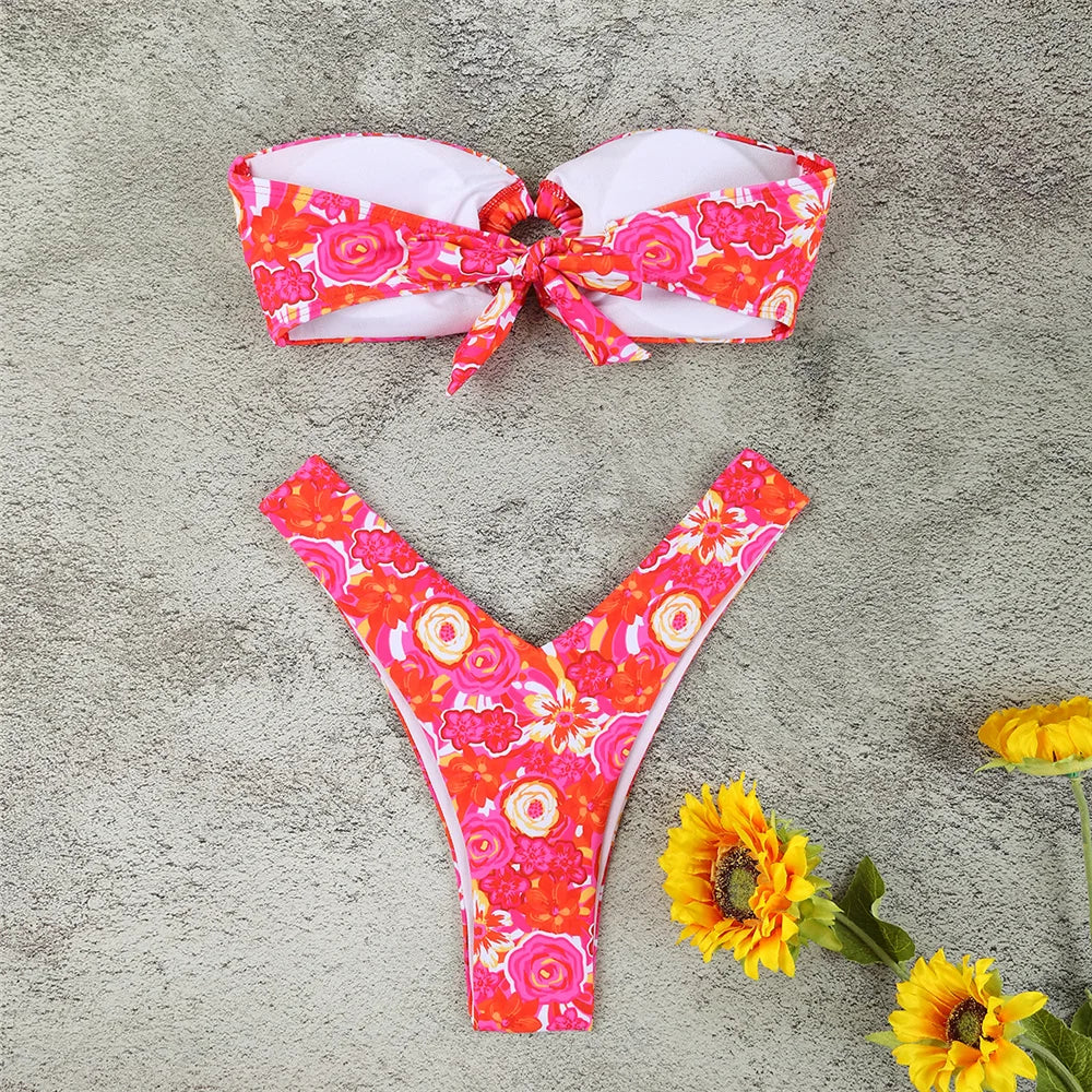 Ring Detail Bandeau Bikini