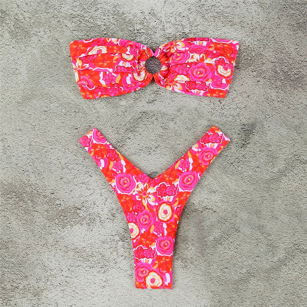 Ring Detail Bandeau Bikini