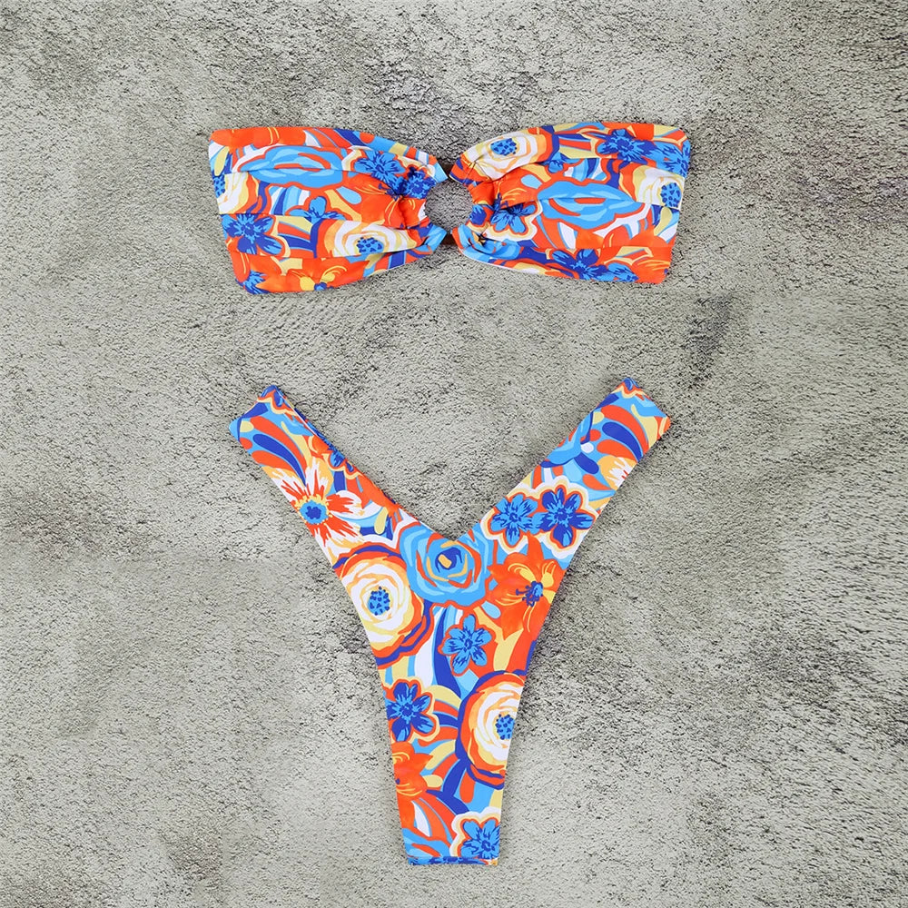 Ring Detail Bandeau Bikini