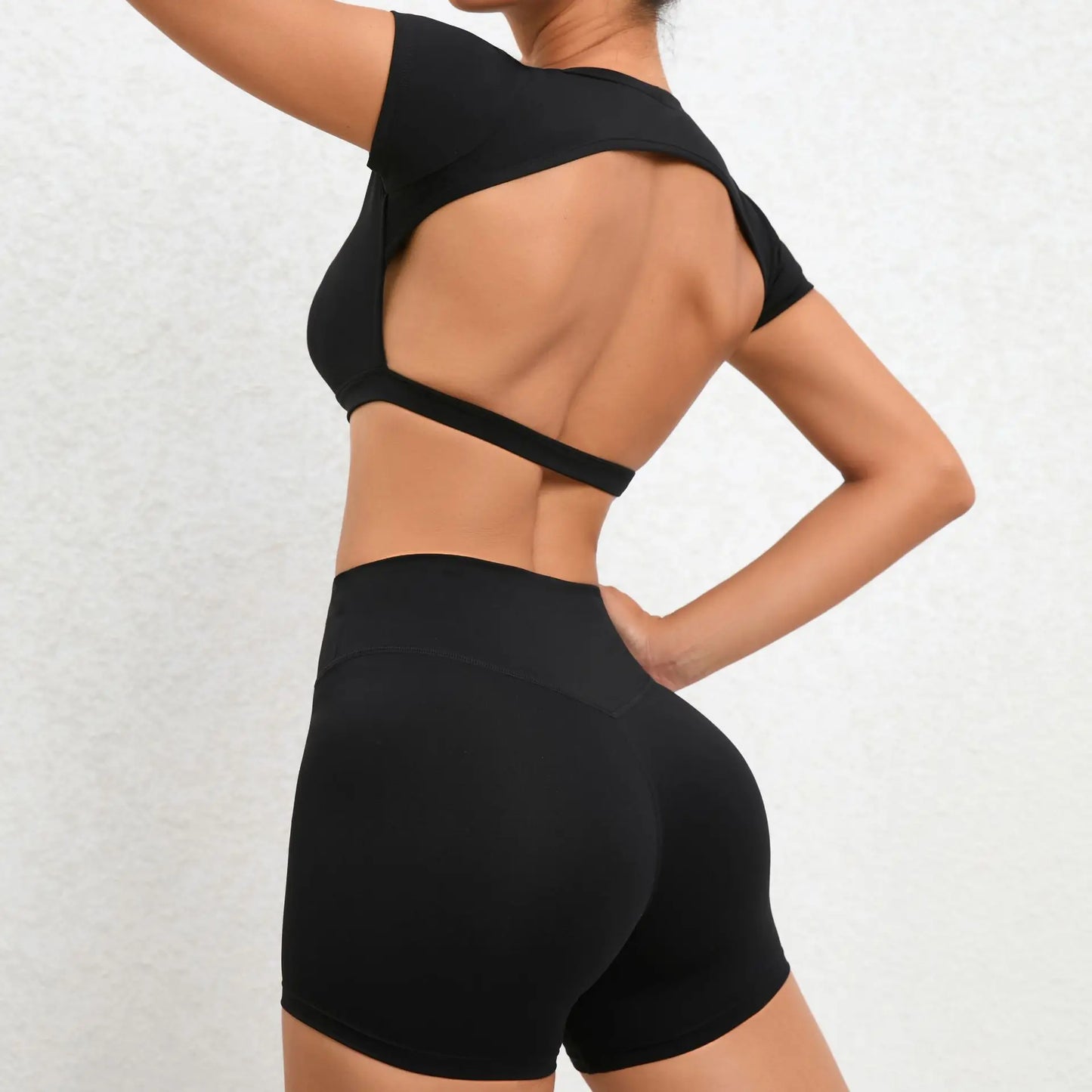 Open Back Tshirt and Short Set