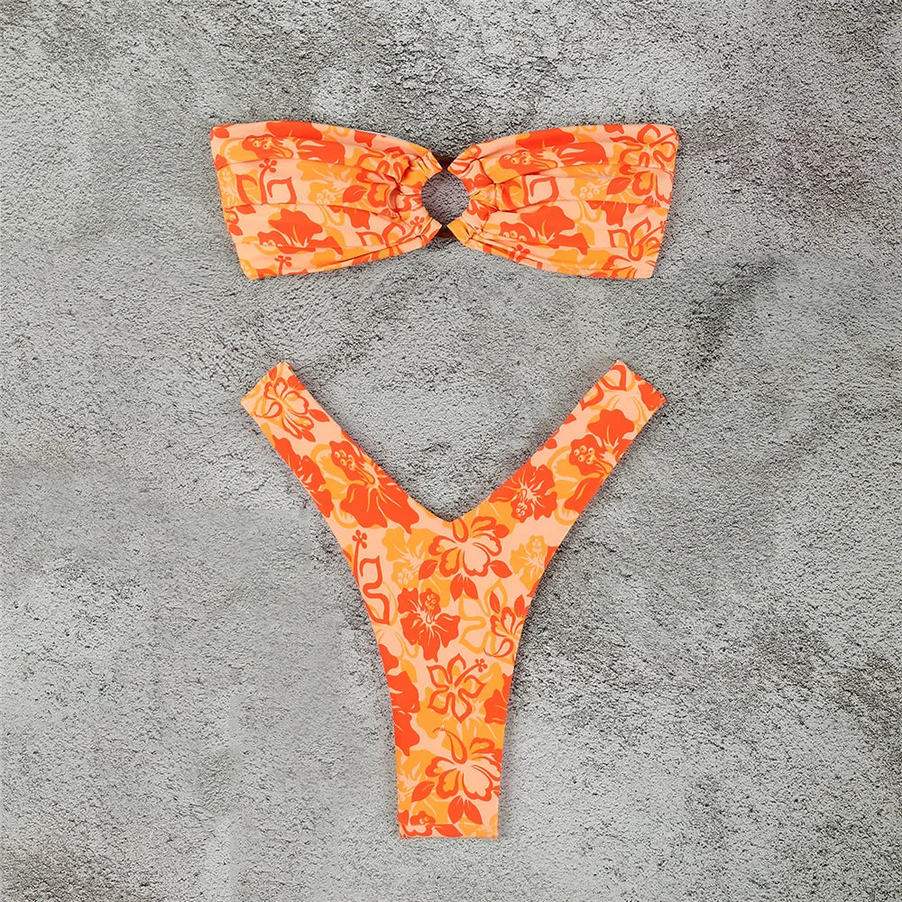 Ring Detail Bandeau Bikini