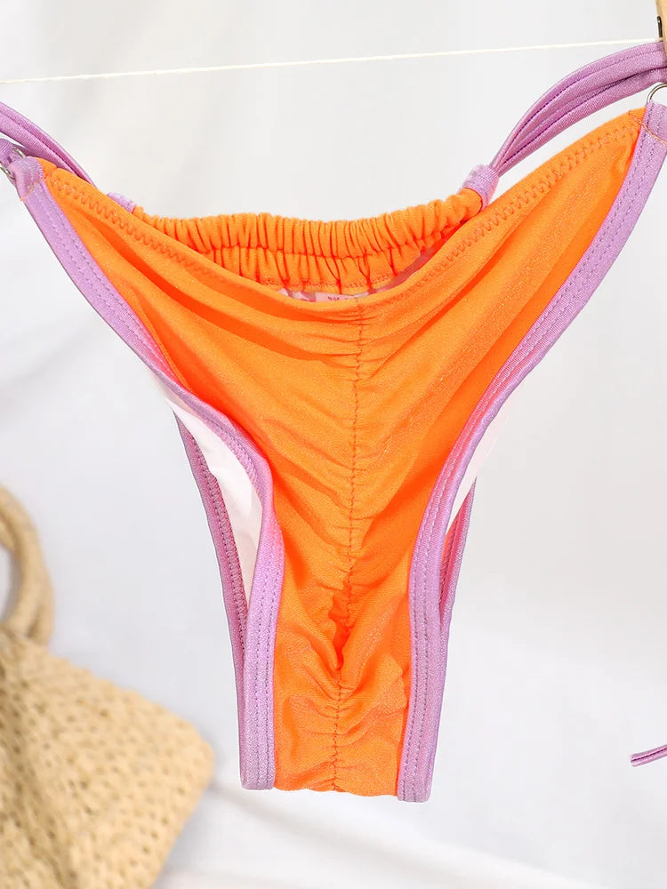 Contrast Double Strap Bikini