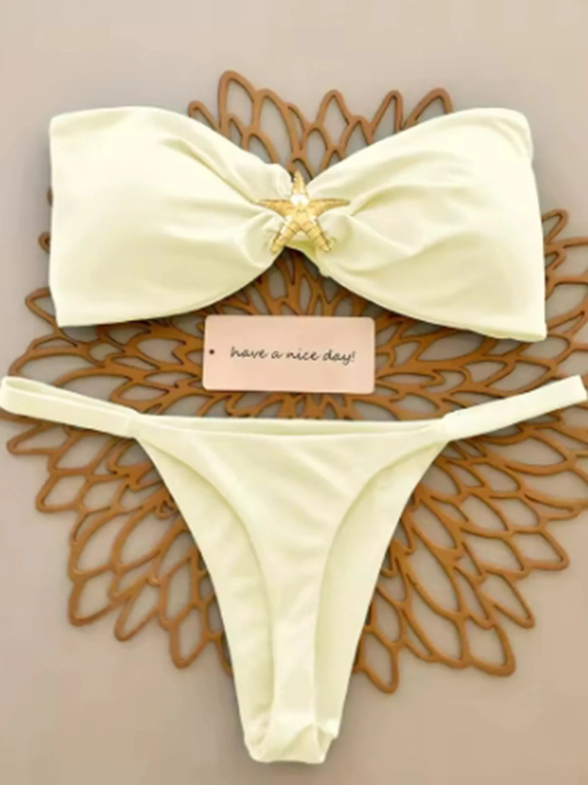 Starfish Detail Bandeau Bikini
