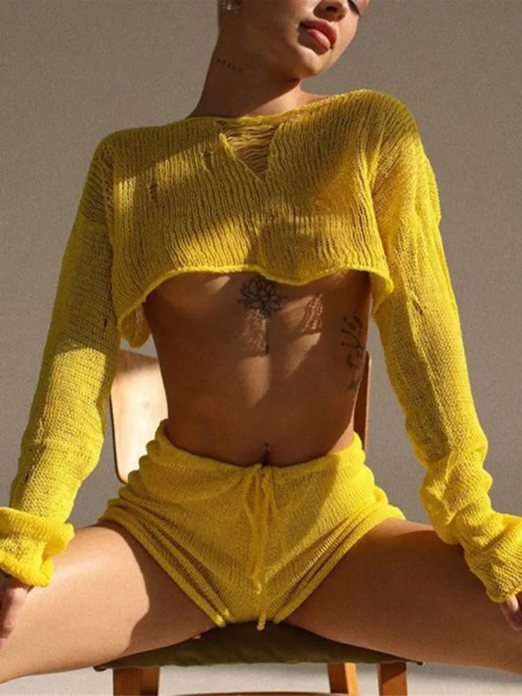 Knitted Top and Shorts Co-Ord