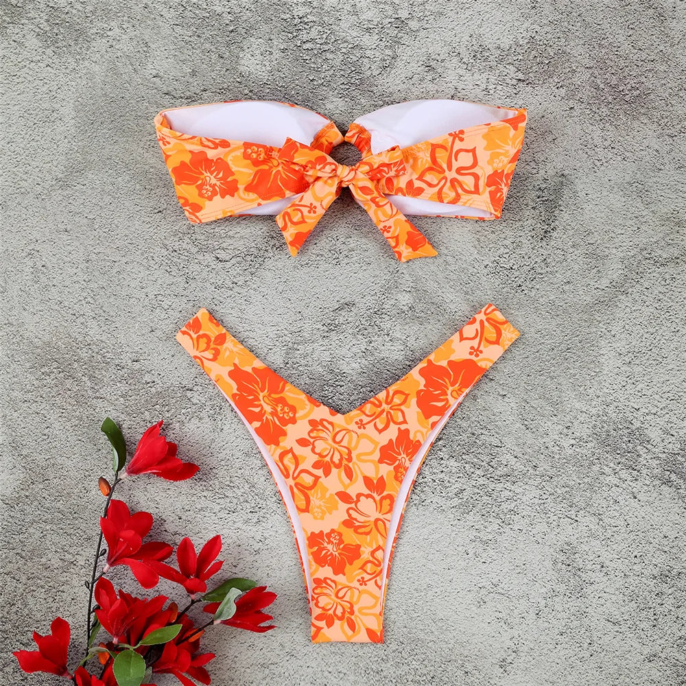 Ring Detail Bandeau Bikini
