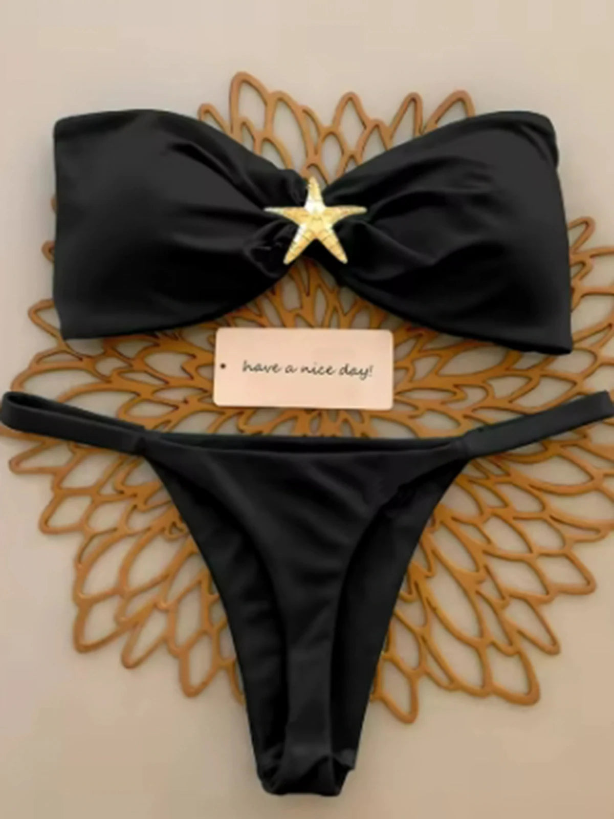 Starfish Detail Bandeau Bikini