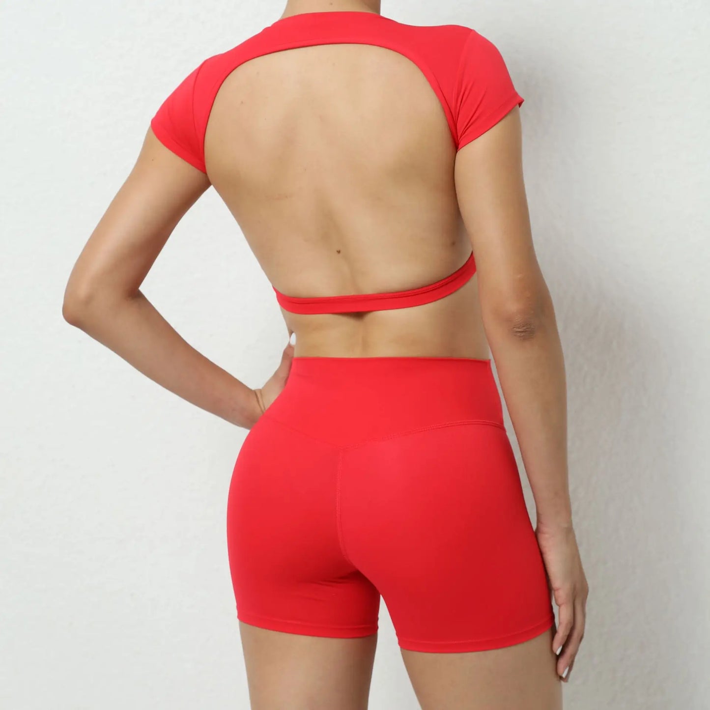 Open Back Tshirt and Short Set