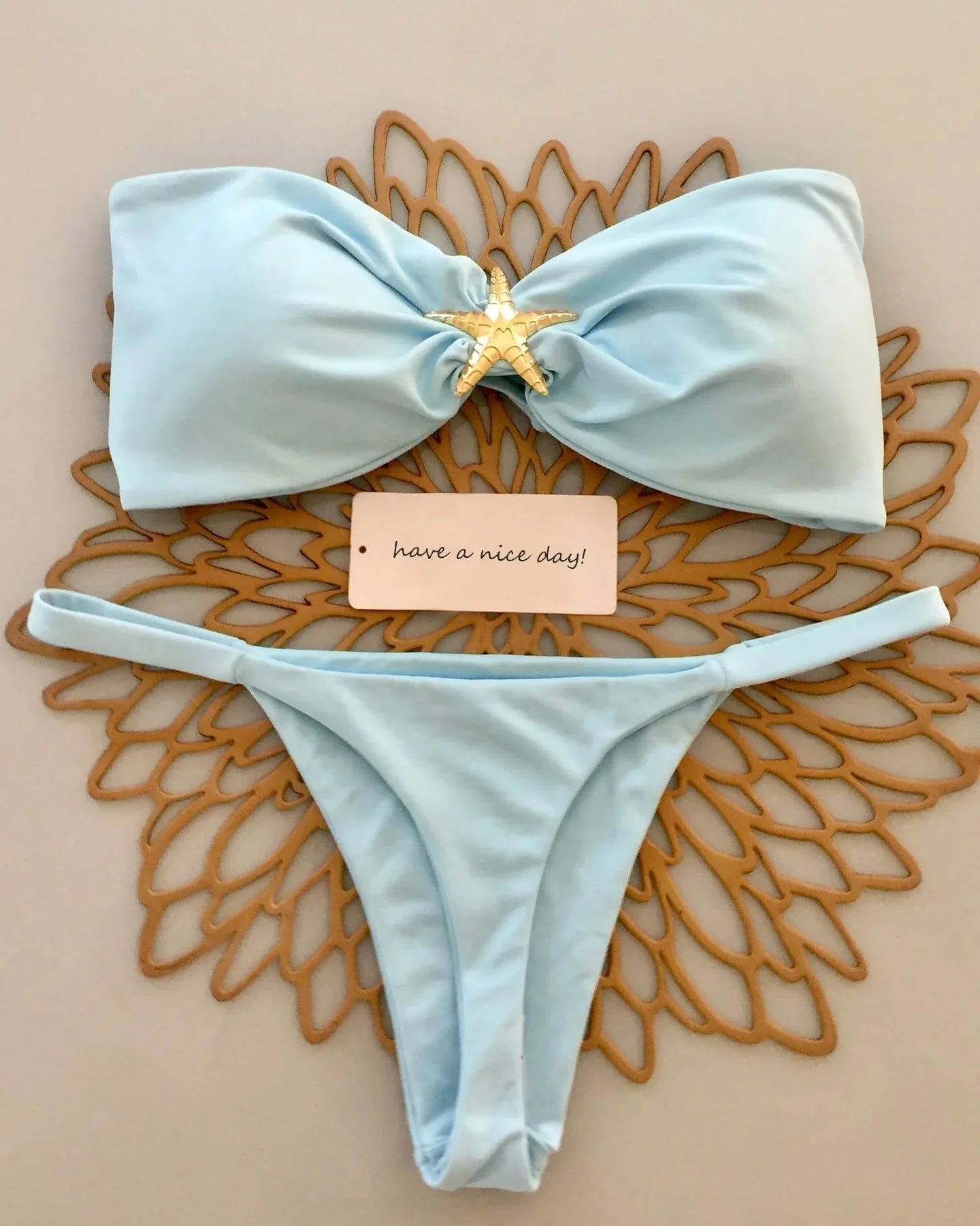 Starfish Detail Bandeau Bikini