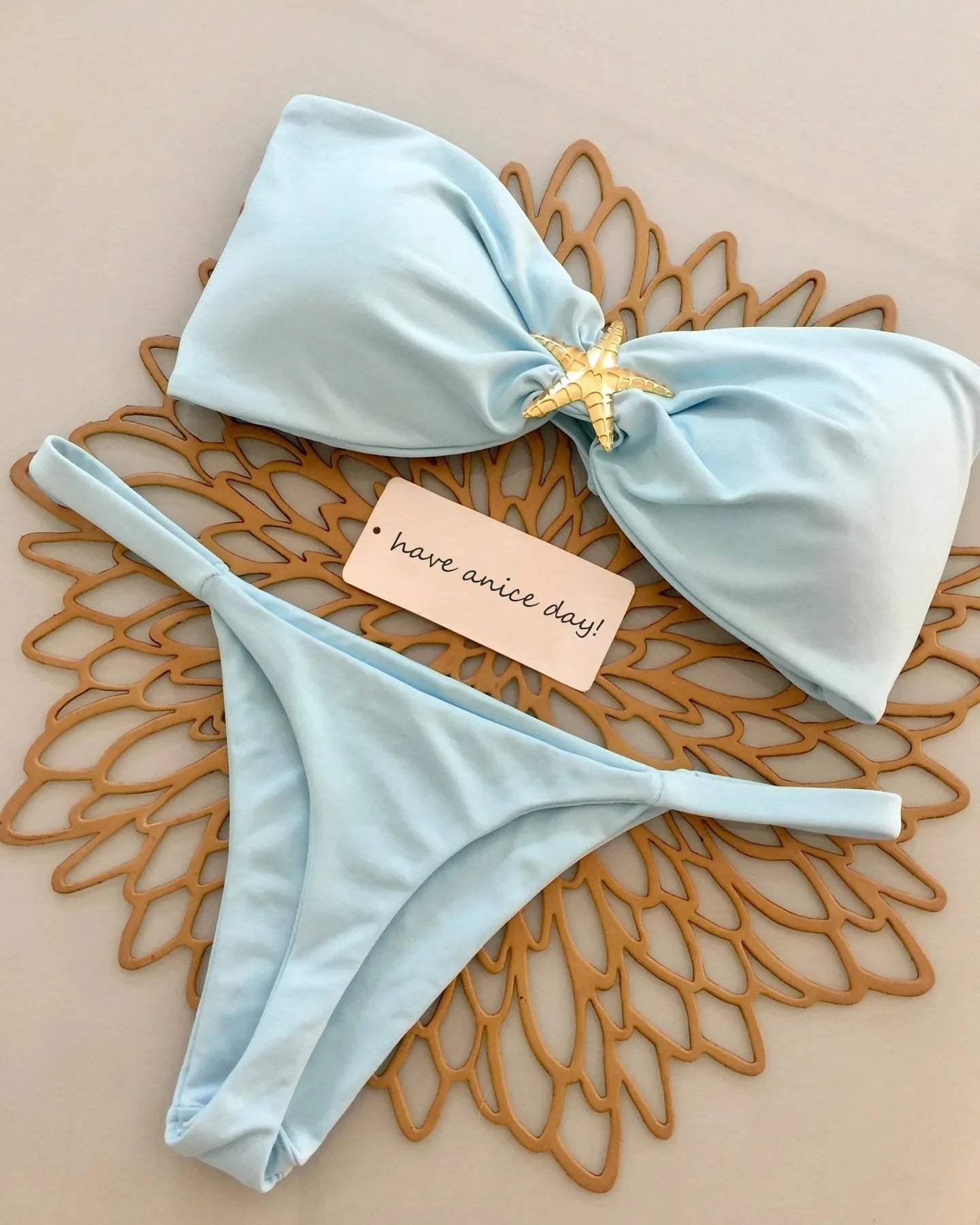 Starfish Detail Bandeau Bikini
