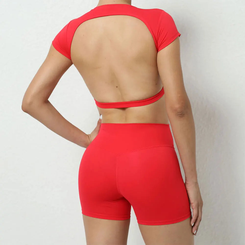 Open Back Tshirt and Short Set