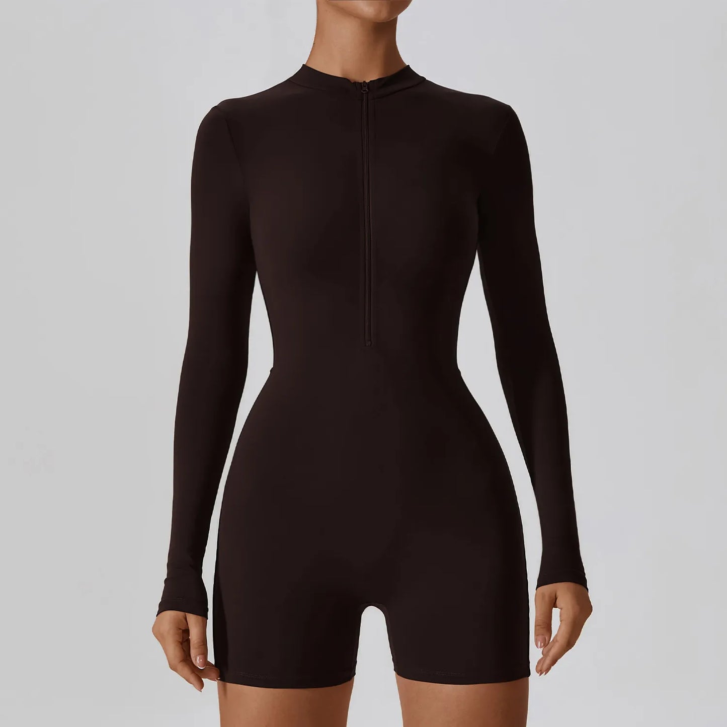 Long Sleeve Zip Up Unitard