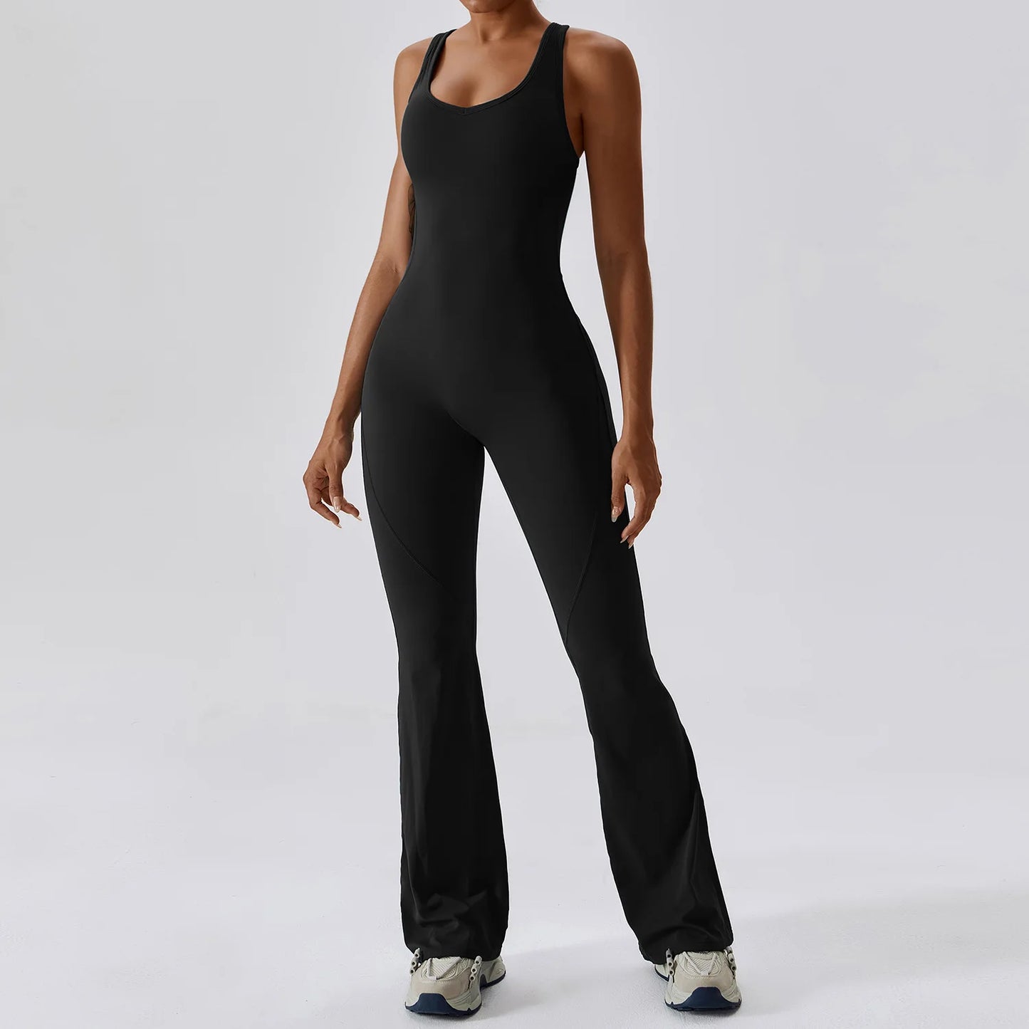 Open Back Flare Jumpsuit