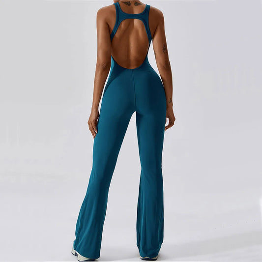 Open Back Flare Jumpsuit