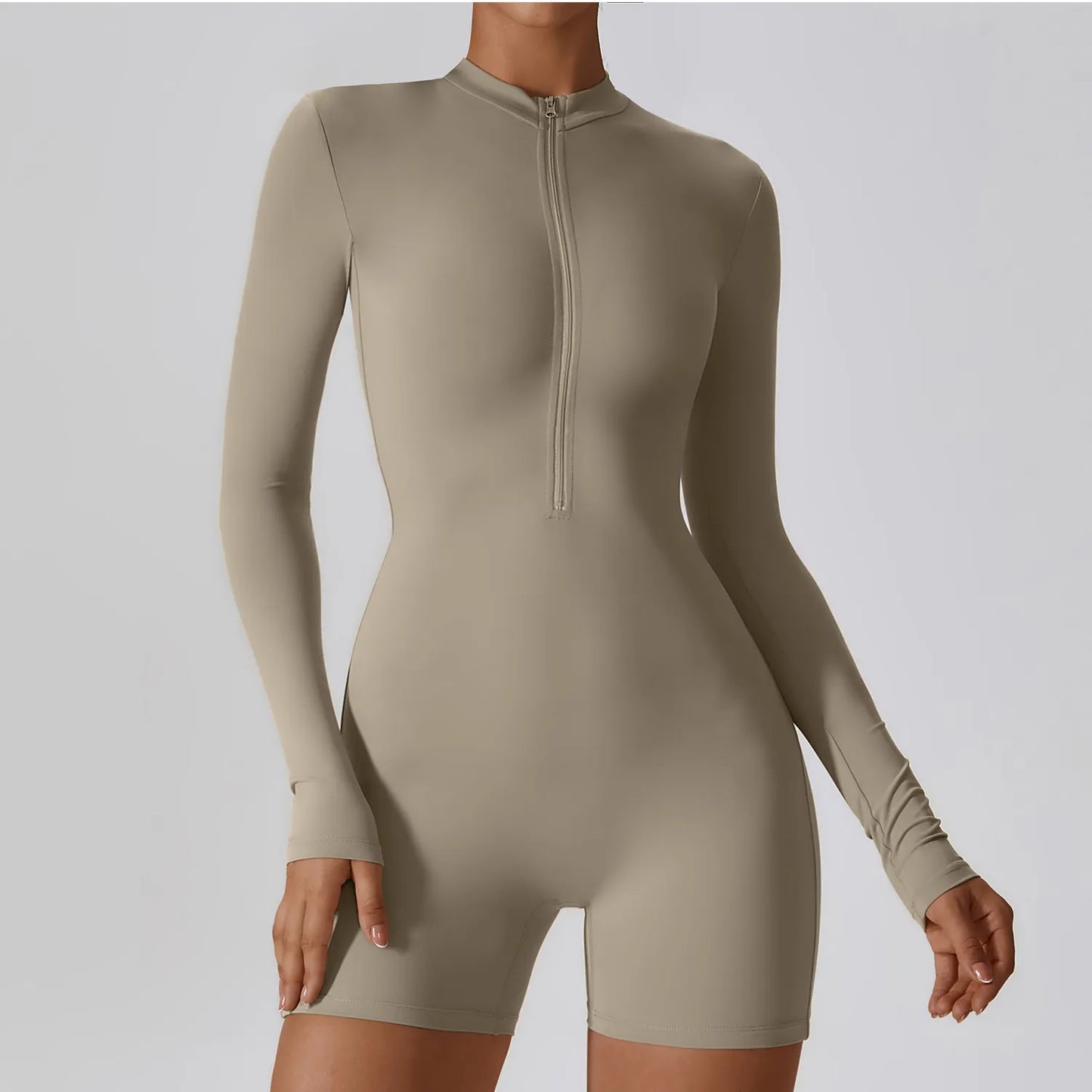 Long Sleeve Zip Up Unitard