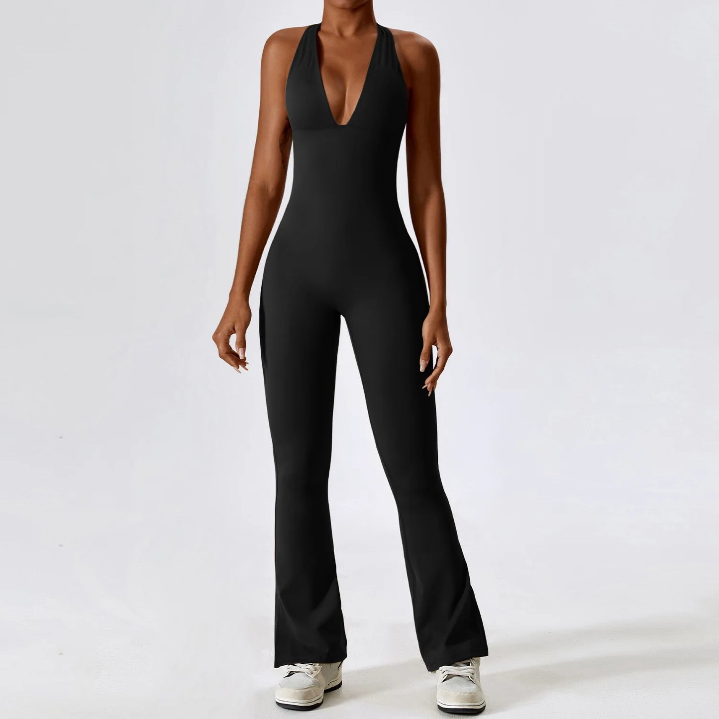 Halter Neck Flare Jumpsuit