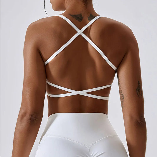 Open Back Cross Body Sports Bra