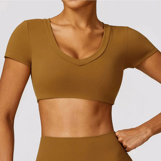 V Neck Cropped Tshirt