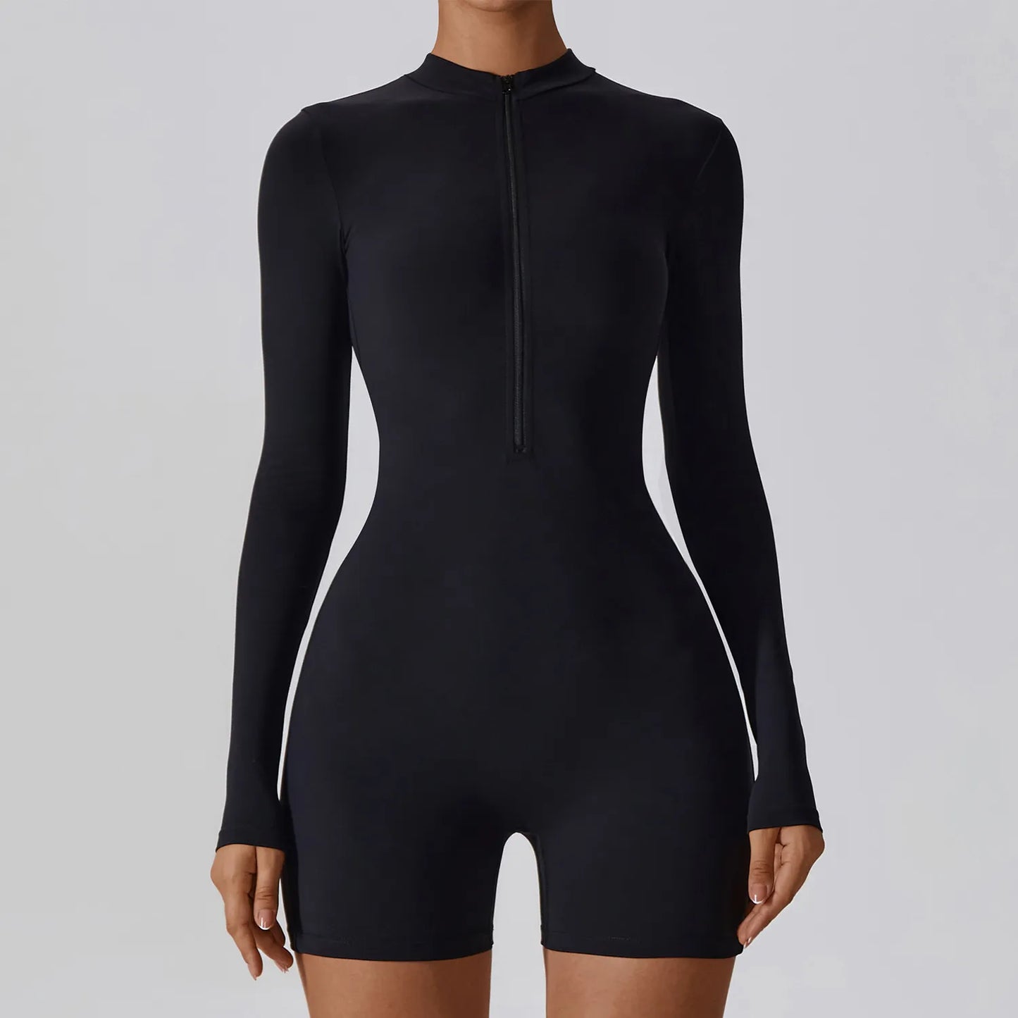 Long Sleeve Zip Up Unitard